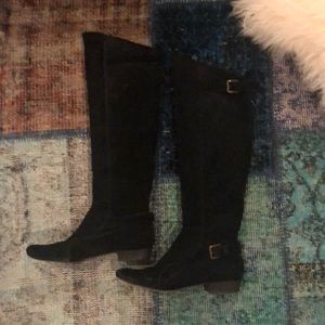 Joie So many roads black suede over the knee boots